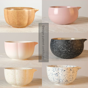 Set ceramic pentru Matcha: recipient de servire cu gură și bol pentru Matcha, stil japonez, glazură cuptor