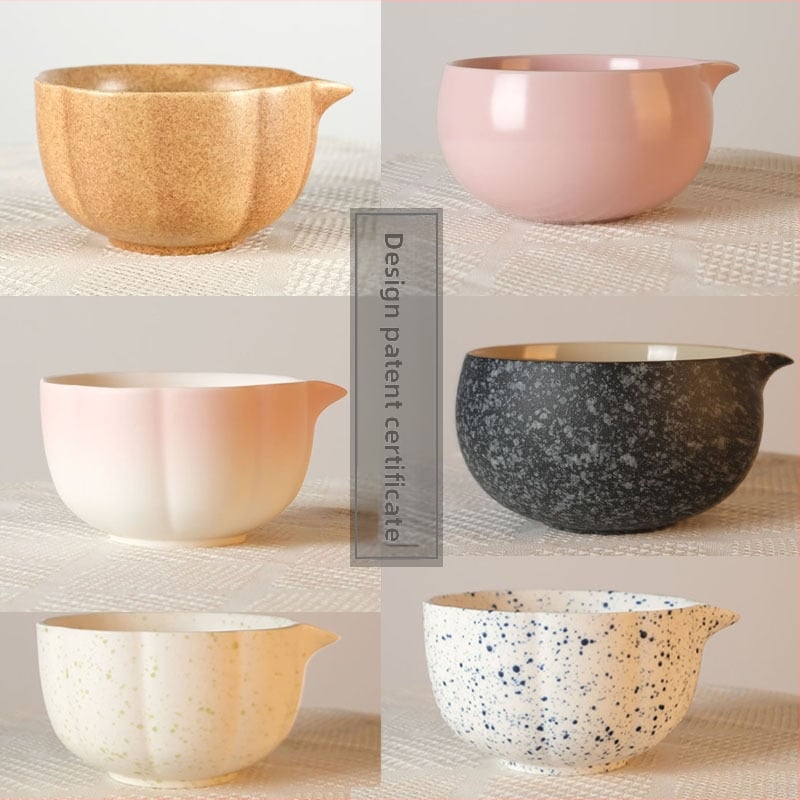 Set ceramic pentru Matcha: recipient de servire cu gură și bol pentru Matcha, stil japonez, glazură cuptor