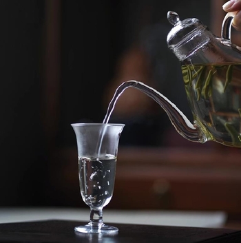 Ceainic din sticlă cu design inspirat din Dinastia Song, set de ceai din sticlă borosilicată rezistentă la căldură