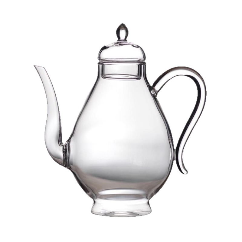 Ceainic din sticlă cu design inspirat din Dinastia Song, set de ceai din sticlă borosilicată rezistentă la căldură