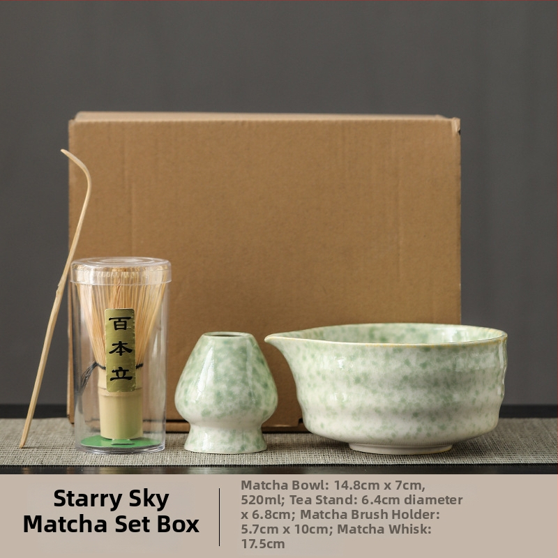 Set japonez de matcha cu tel pentru ceai și bol de matcha cu gură – accesorii ceramice pentru ceremonia ceaiului, stil modern