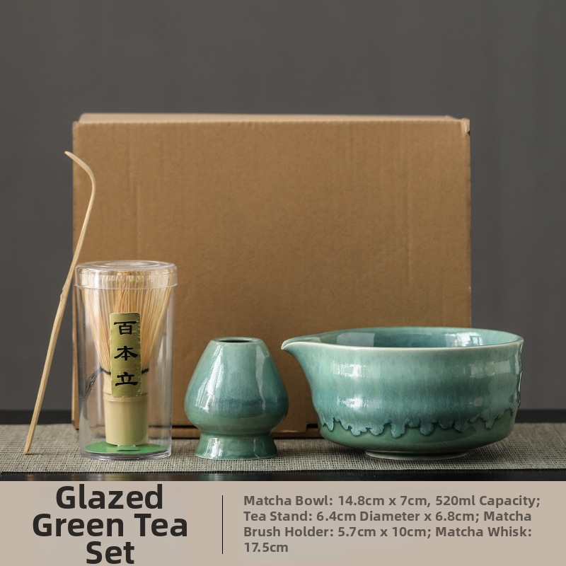 Set japonez de matcha cu tel pentru ceai și bol de matcha cu gură – accesorii ceramice pentru ceremonia ceaiului, stil modern