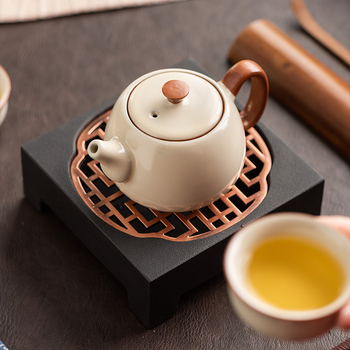 Ceainic Ruyao bej, 2024 model nou, set Kung Fu pentru ceai, stil Xishi, ceramic pentru uz casnic