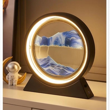 Artă cu nisip curgător, difuzor Bluetooth și lampă de birou – ornament cu clepsidră, decor modern pentru birou, cadou pentru casa nouă
