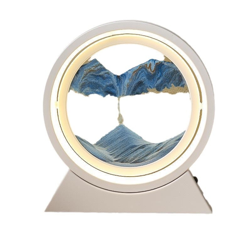 Artă cu nisip curgător, difuzor Bluetooth și lampă de birou – ornament cu clepsidră, decor modern pentru birou, cadou pentru casa nouă