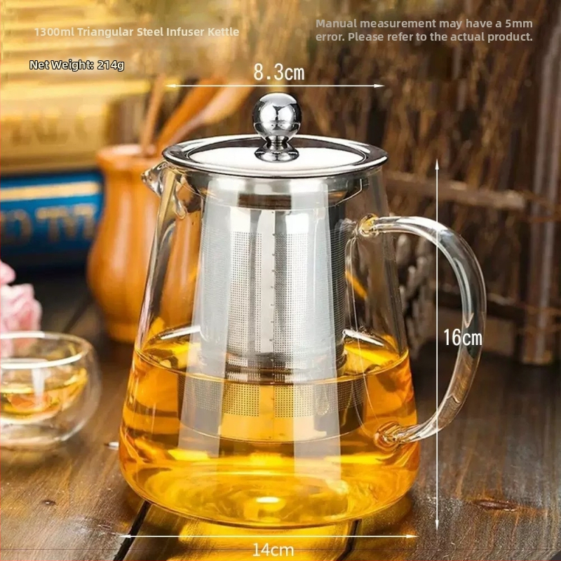 Cană de ceai din sticlă borosilicată rezistentă la căldură, cu strecurător, transparentă, în mărimi mari și mici