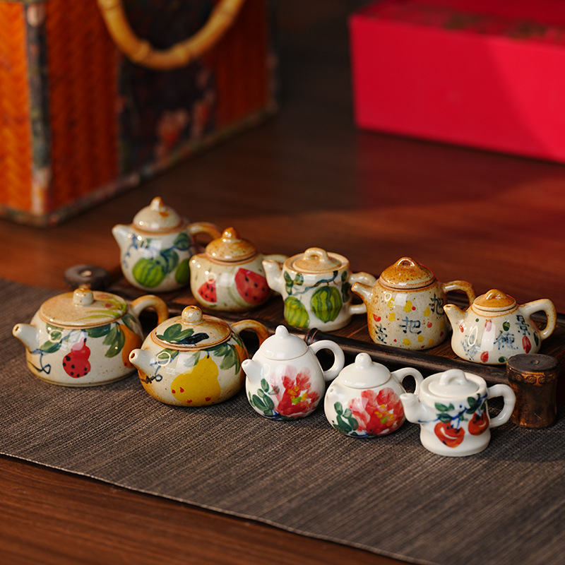 Ceainic mic pentru mahjong, Tea Pet, suport pentru bețișoare de tămâie, ceramică Jingdezhen, piesă decorativă pentru ceremonia ceaiului Kung Fu
