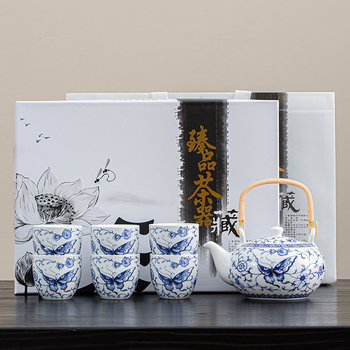 Ceainic ceramic cu mâner de ridicare – set de ceai pentru afaceri, cadou pentru evenimente corporative cu personalizare logo