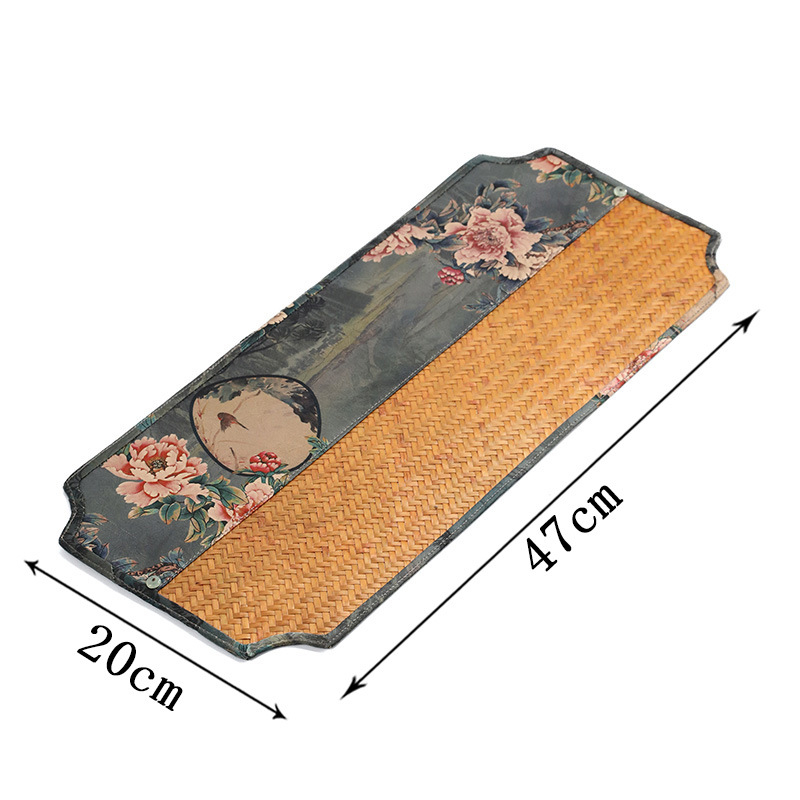 Covoraș de ceai din bambus satin, lucrat manual, dublă față, stil Zen chinezesc, țesătură lacuită, runner și față de masă pentru ceai