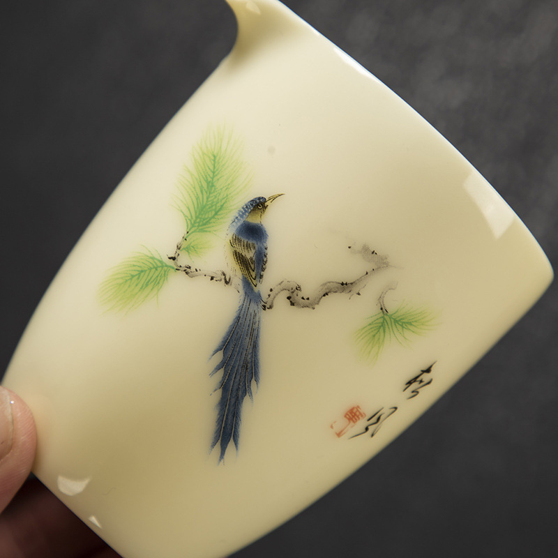 Set Gongfu de ceai din jad alb — set minimalist pentru infuzare cu ceainic galben din piatră, gaiwan şi ceşti, lux discret
