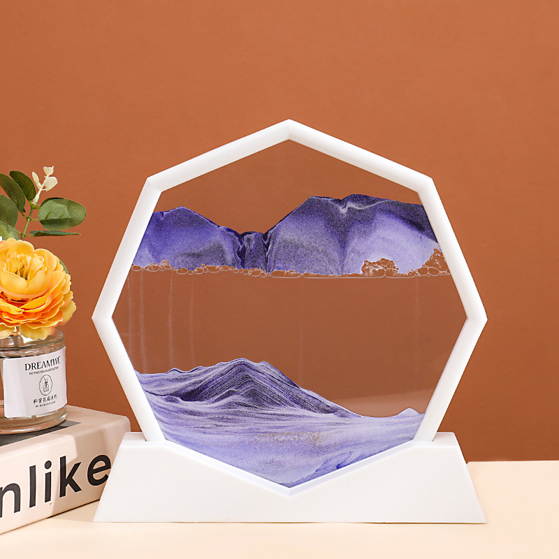 Pictură 3D cu nisip curgător și clepsidră — decor pentru casă, peisaj, cadou artizanal