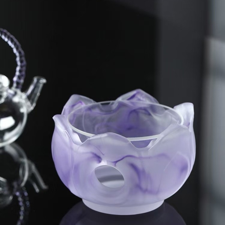 Ceainic din sticlă premium pentru ceai de flori, capacitate mică, sticlă borosilikată rezistentă la căldură și accesorii pentru ceai