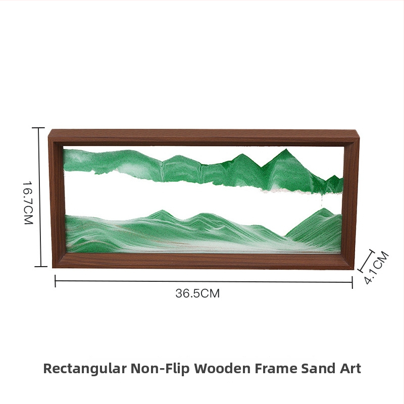 Rama cu nisip curgător și pictură din nisip — decor de masă pentru sufragerie