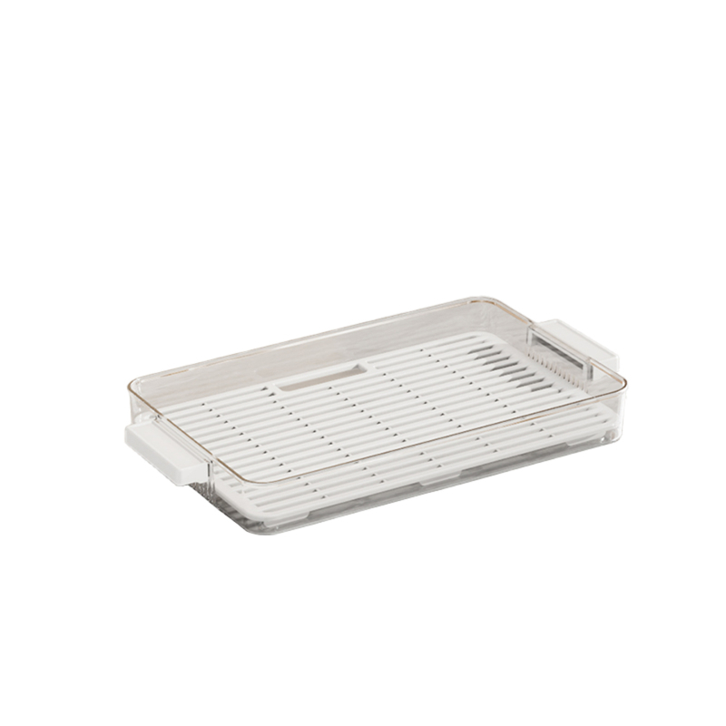 Tavă de ceai cu două niveluri, sistem de scurgere, suport pentru cești, formă dreptunghiulară, design modern minimalist
