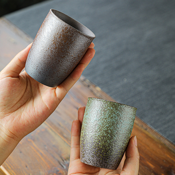 Ceașcă mare de ceai din ceramică gresată, stil japonez, ceai Gongfu vintage
