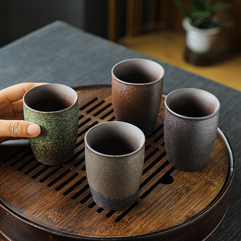 Ceașcă mare de ceai din ceramică gresată, stil japonez, ceai Gongfu vintage