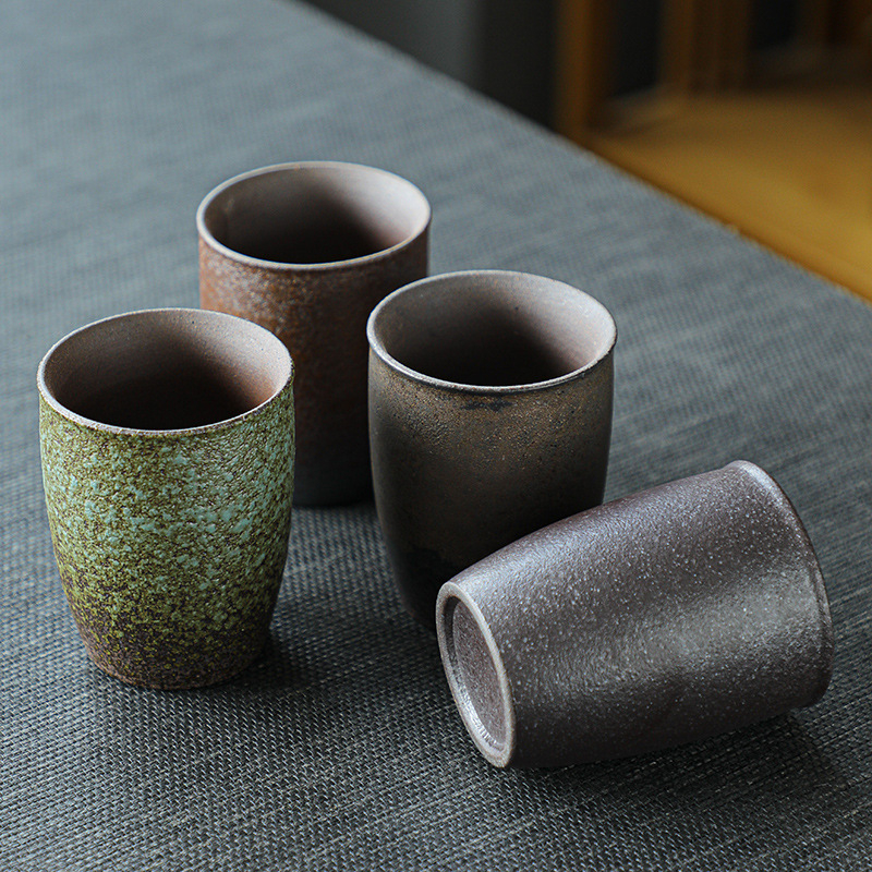 Ceașcă mare de ceai din ceramică gresată, stil japonez, ceai Gongfu vintage