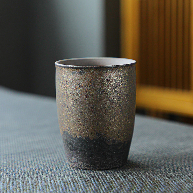 Ceașcă mare de ceai din ceramică gresată, stil japonez, ceai Gongfu vintage