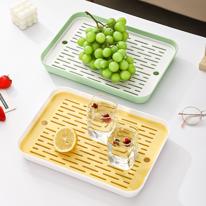 Tavă de ceai pentru casă – design modern, lux ușor, cu drenaj, mic set pentru ceai, stil minimalist chinezo-nordic pentru sufragerie și bucătărie