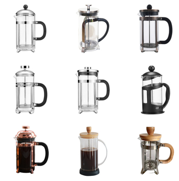 Ceainic de cafea din sticla borosilicată rezistentă la temperatură, maker de ceai, presă franțuzească și spumator de lapte din oțel inoxidabil