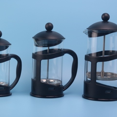 Ceainic de cafea din sticla borosilicată rezistentă la temperatură, maker de ceai, presă franțuzească și spumator de lapte din oțel inoxidabil