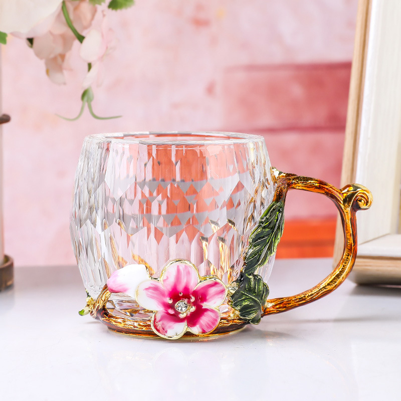 Set de ceai cu cești din sticlă și ceainic, stil Kung Fu, cești florale, cadou, pahar de cristal