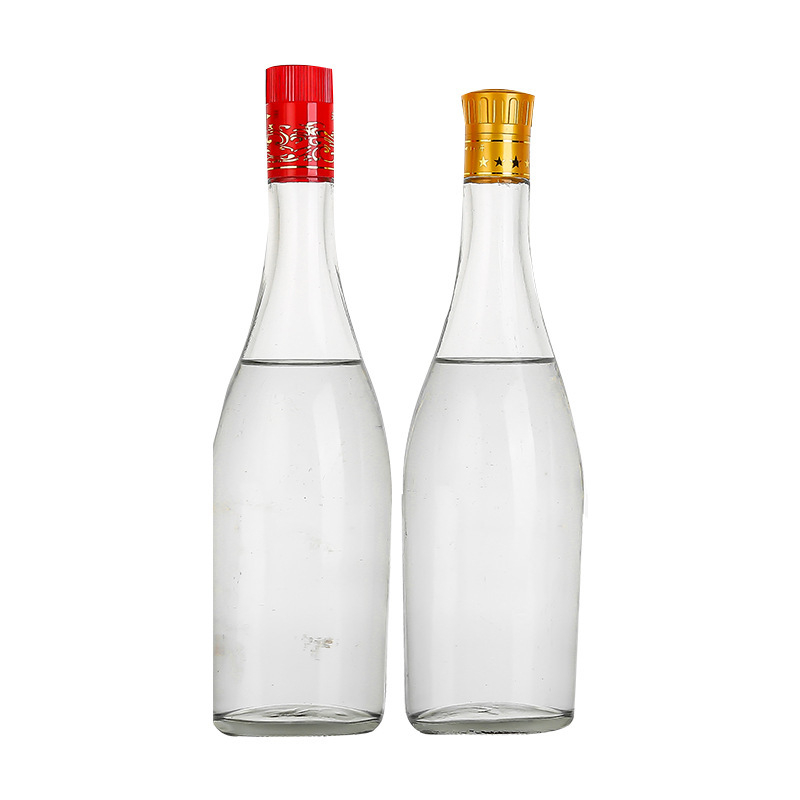 Sticlă goală de 500 ml din sticlă pentru distilație casnică – recipient pentru băuturi alcoolice, cu gură clasică
