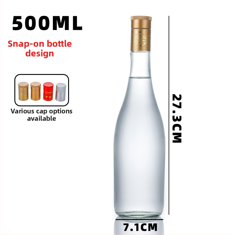 500 ml prázdna sklenená fľaša na domáce destilovanie – fľaša na alkohol s klasickým hrdlom