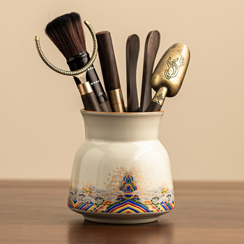 Set Ceremonia Ceaiului Six Gentlemen — Accesorii ceramice pentru ceai: sticlă, clips de ceai, lingură de ceai, cuțit de ceai, stilou pentru îngrijirea ceainicului