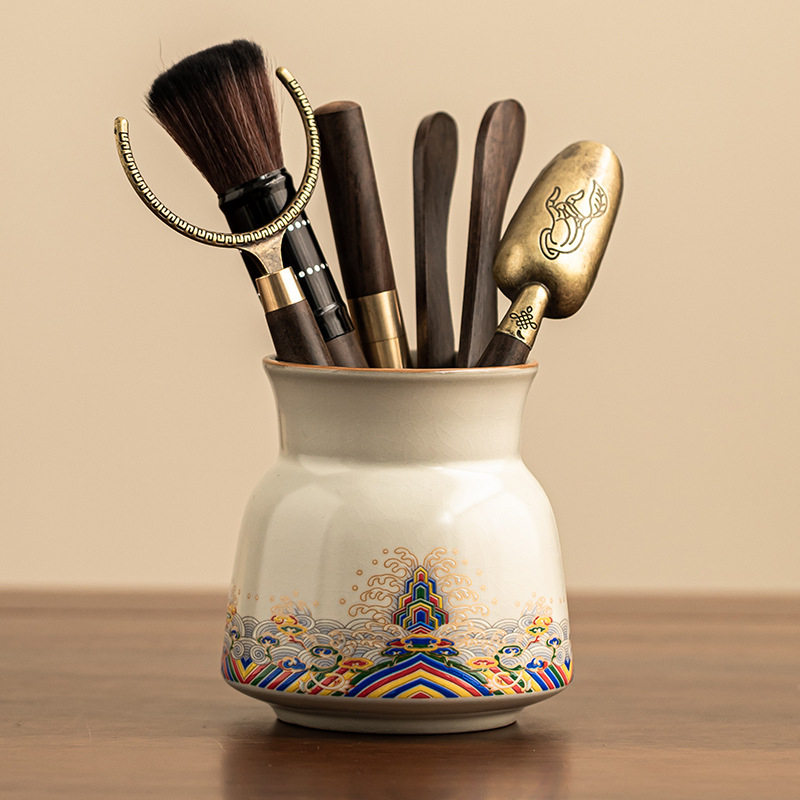 Set Ceremonia Ceaiului Six Gentlemen — Accesorii ceramice pentru ceai: sticlă, clips de ceai, lingură de ceai, cuțit de ceai, stilou pentru îngrijirea ceainicului