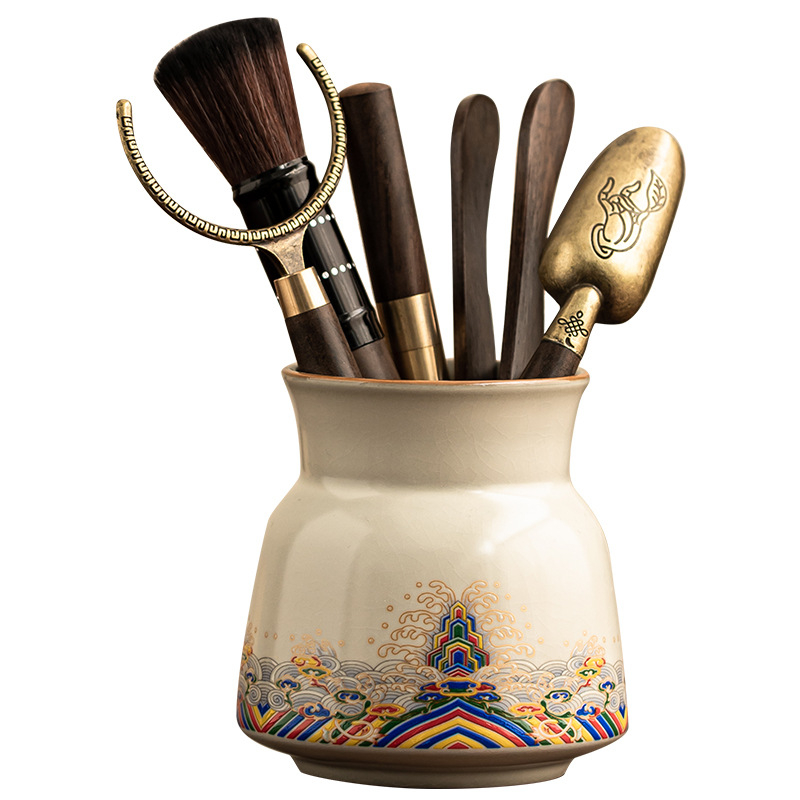 Set Ceremonia Ceaiului Six Gentlemen — Accesorii ceramice pentru ceai: sticlă, clips de ceai, lingură de ceai, cuțit de ceai, stilou pentru îngrijirea ceainicului