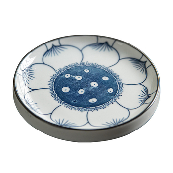 Covoraș circular din ceramică, albastru-alb, izolație termică, accesorii pentru setul Gongfu de ceai, suport pentru capacul tăvii de ceai