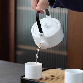 Ceainic ceramic în stil chinezesc nou, minimalist, cu filtru, set Kung Fu pentru ceai, ceainic de uz casnic de înaltă calitate