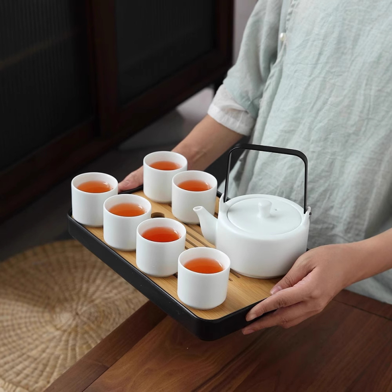Ceainic ceramic în stil chinezesc nou, minimalist, cu filtru, set Kung Fu pentru ceai, ceainic de uz casnic de înaltă calitate