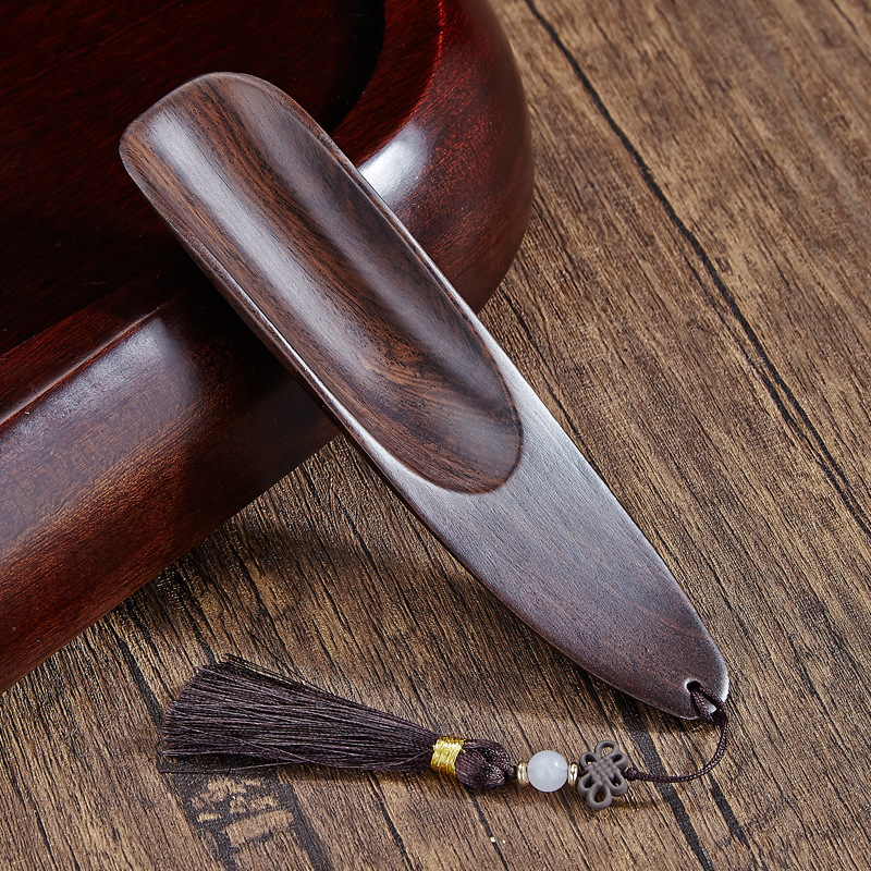 Ξύλινο κουταλάκι τσαγιού από Ebony Walnut με αξεσουάρ τελετής τσαγιού
