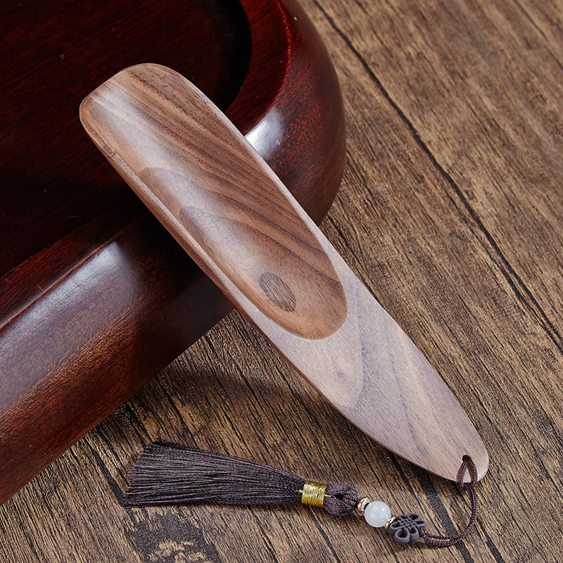 Ξύλινο κουταλάκι τσαγιού από Ebony Walnut με αξεσουάρ τελετής τσαγιού