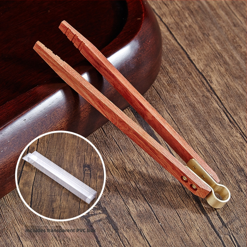 Závesná lyžička na čaj z masívneho Ebony Walnut dreva s príslušenstvom pre čajovú ceremóniu