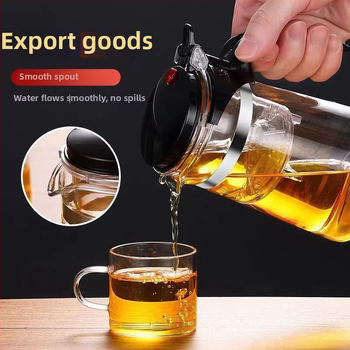 Sklenený čajník s filtrom, odolný voči teplu, elegantná šálka na ceremóniu čaju, možnosť potlače loga, objem 350–1800 ml