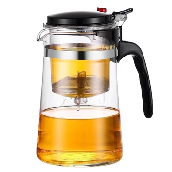 Ceainic din sticlă rezistent la căldură, cu filtru, ceașcă elegantă pentru ceremonia ceaiului, personalizare logo disponibilă, capacitate 350–1800 ml