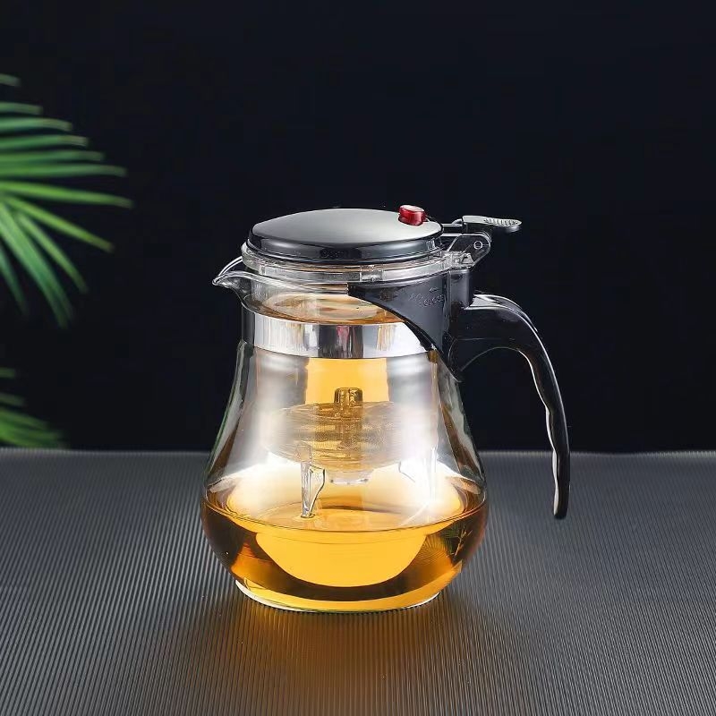 Ceainic din sticlă rezistent la căldură, cu filtru, ceașcă elegantă pentru ceremonia ceaiului, personalizare logo disponibilă, capacitate 350–1800 ml