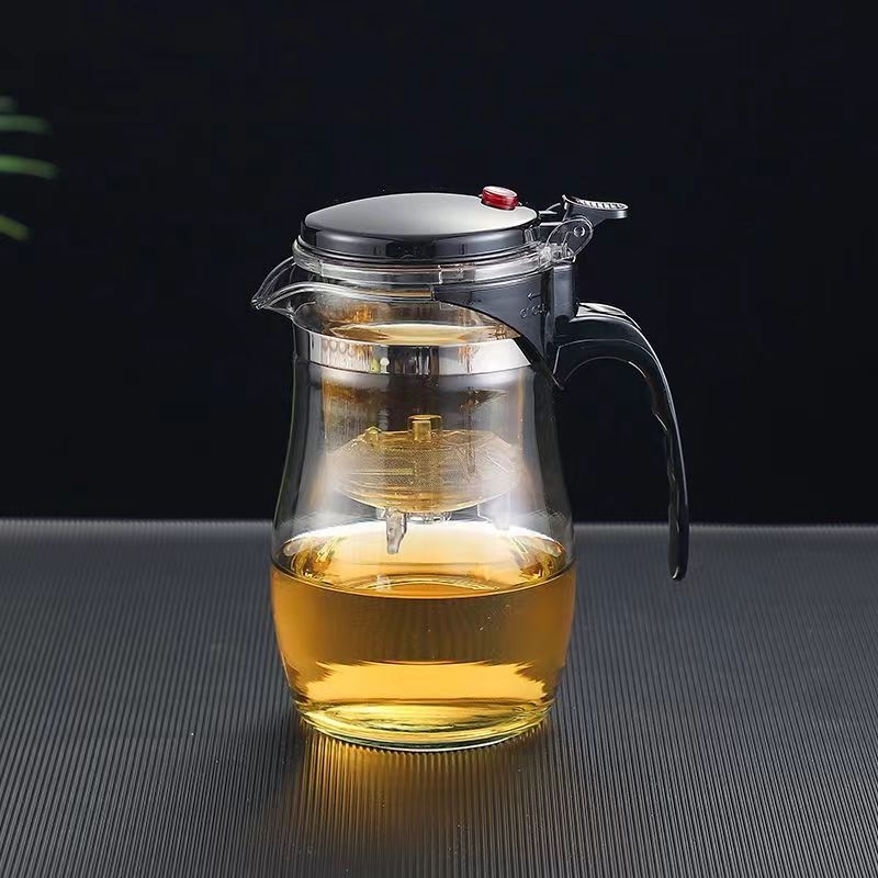 Ceainic din sticlă rezistent la căldură, cu filtru, ceașcă elegantă pentru ceremonia ceaiului, personalizare logo disponibilă, capacitate 350–1800 ml