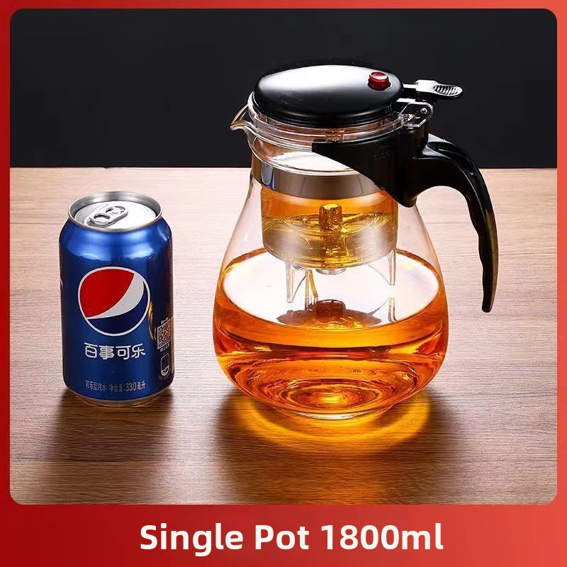 Sklenený čajník s filtrom, odolný voči teplu, elegantná šálka na ceremóniu čaju, možnosť potlače loga, objem 350–1800 ml
