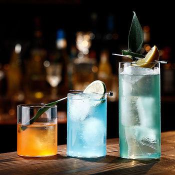 Pahar din sticlă cu pereți drepți, pahar pătrat pentru cocktail, pahar Long Island Iced Tea, pahar Collins subțire în stil japonez, pahar de whiskey