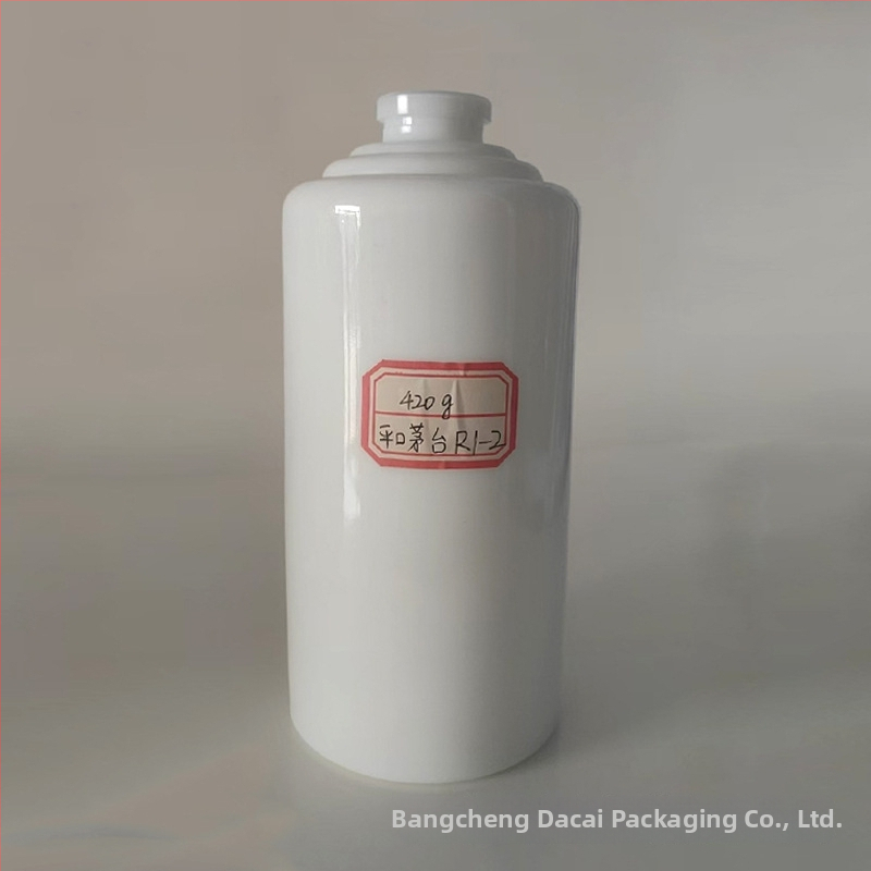 Sklenená fľaša vína vo tvare Moutai, mliečne biela, veľké otvorenie, 500 ml, dizajn hodvábneho a zubového otvoru