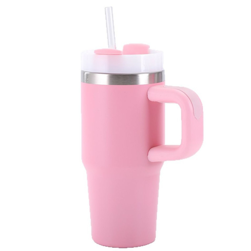 Cană vacuum izotermă din oțel inoxidabil 304, 14oz, cu mâner, pentru exterior și utilizare în mașină