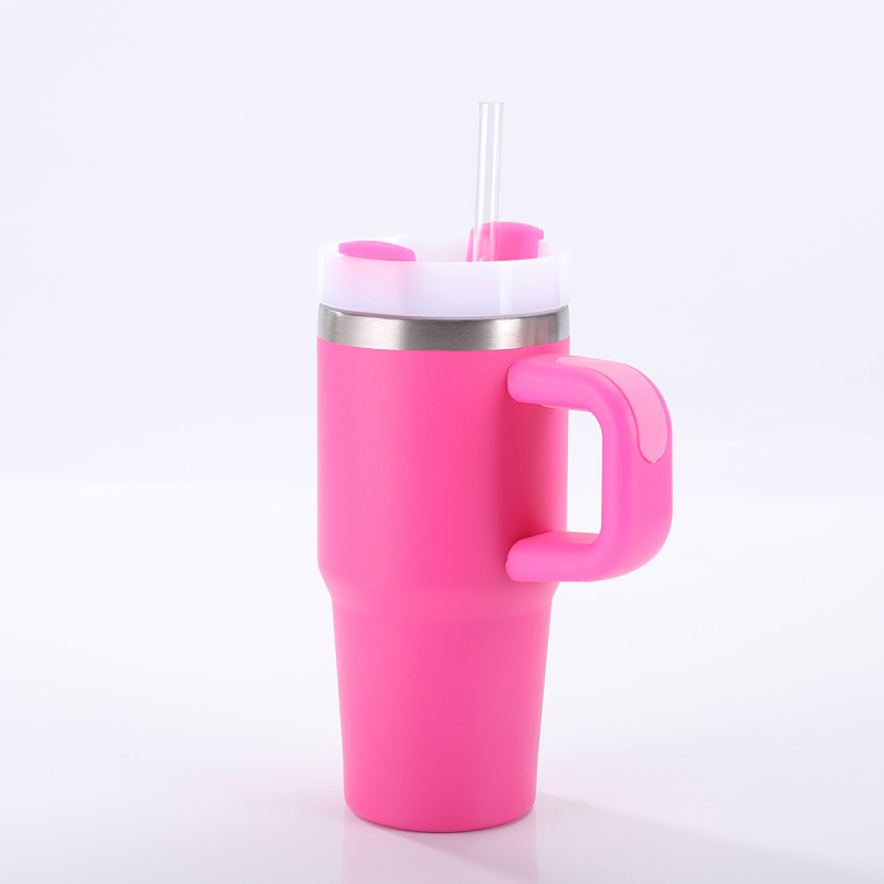 Cană vacuum izotermă din oțel inoxidabil 304, 14oz, cu mâner, pentru exterior și utilizare în mașină