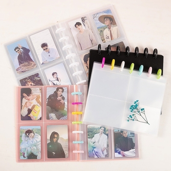 Album de colecție pentru fani cu închidere cu nasture ciupercă de 3 inchi, patru compartimente pentru carduri, 20 de pagini, pentru 30 fotografii Polaroid, album DIY
