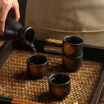 Pahar japonez de sake din ceramică, stil retro, rezistent la temperaturi înalte, capacitate 1–100 ml, un singur pahar
