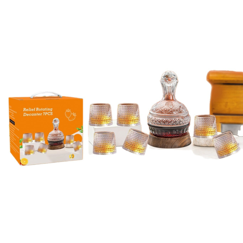 Decantator rotativ pentru vin roșu din cristal – set de accesorii pentru vin, uz casnic