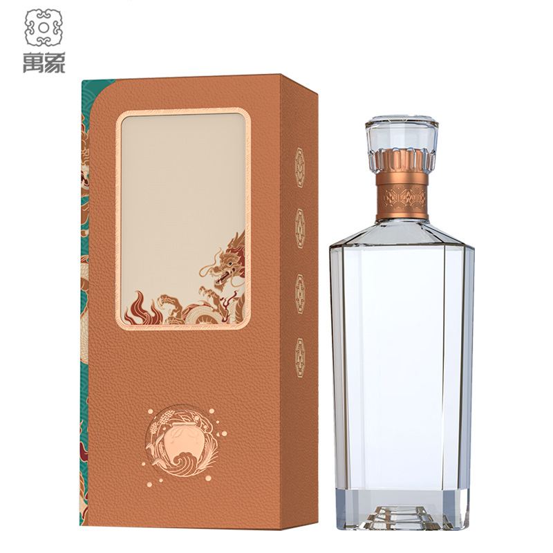 500 ml стъклена празна бутилка за ликьор, осмоъгълна картонена кутия за опаковка, комплект за домашна употреба
